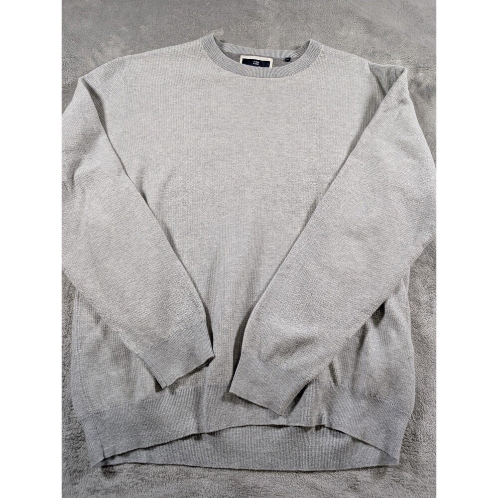Christian Berg Men XXL Gray Waffle Knit Crewneck Thermal Pullover Sweater - Picture 4 of 8
